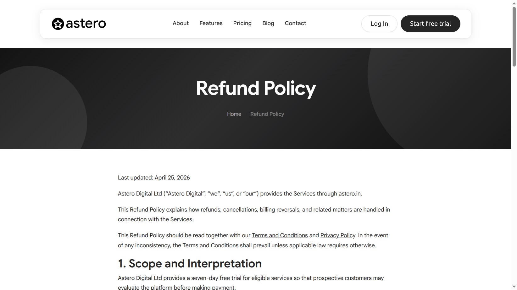 Refund Policy